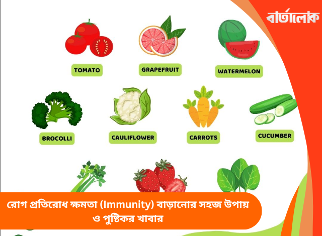 রোগ প্রতিরোধ ক্ষমতা (Immunity) বাড়ানোর সহজ উপায় ও পুষ্টিকর খাবার