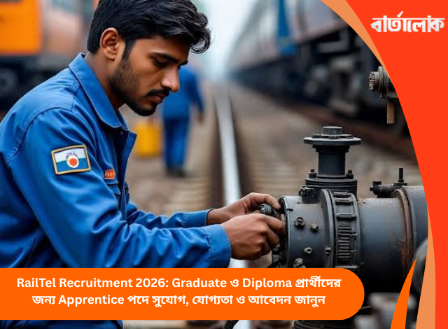 RailTel Recruitment 2026: Graduate ও Diploma প্রার্থীদের জন্য Apprentice পদে সুযোগ, যোগ্যতা ও আবেদন জানুন