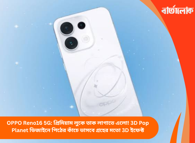 OPPO Reno16 5G: প্রিমিয়াম লুকে তাক লাগাতে এলো! 3D Pop Planet ডিজাইনে পিঠের কাঁচে ভাসবে গ্রহের মতো 3D ইফেক্ট