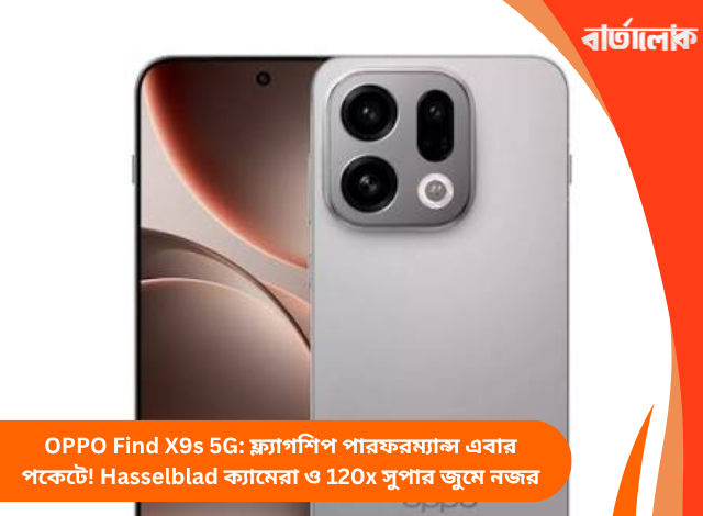 OPPO Find X9s 5G: ফ্ল্যাগশিপ পারফরম্যান্স এবার পকেটে! Hasselblad ক্যামেরা ও 120x সুপার জুমে নজর
