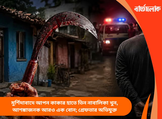 মুর্শিদাবাদে আপন কাকার হাতে তিন নাবালিকা খুন, আশঙ্কাজনক আরও এক বোন; গ্রেফতার অভিযুক্ত