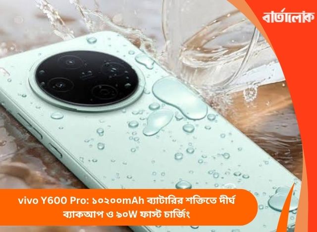 vivo Y600 Pro: ১০২০০mAh ব্যাটারির শক্তিতে দীর্ঘ ব্যাকআপ ও ৯০W ফাস্ট চার্জিং