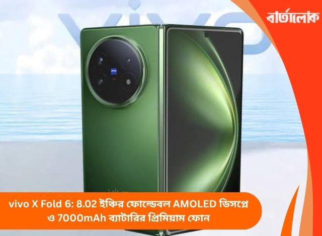 vivo X Fold 6: 8.02 ইঞ্চির ফোল্ডেবল AMOLED ডিসপ্লে ও 7000mAh ব্যাটারির প্রিমিয়াম ফোন