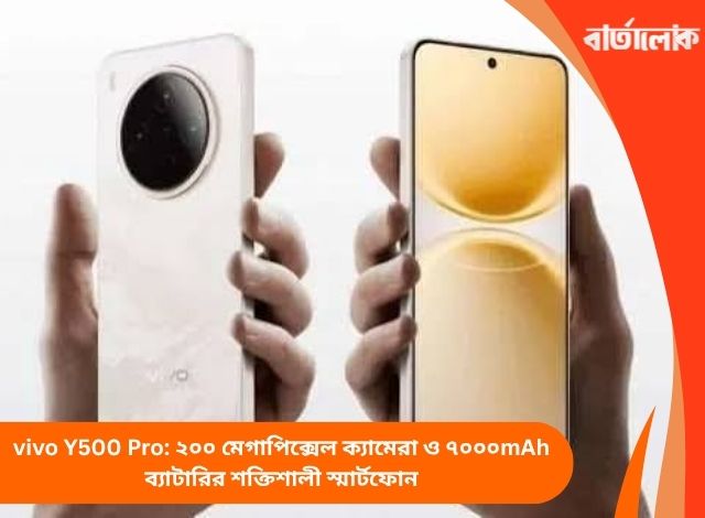 vivo Y500 Pro: ২০০ মেগাপিক্সেল ক্যামেরা ও ৭০০০mAh ব্যাটারির শক্তিশালী স্মার্টফোন