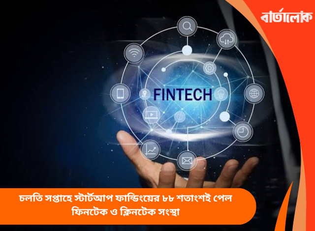 চলতি সপ্তাহে স্টার্টআপ ফান্ডিংয়ের ৮৮ শতাংশই পেল ফিনটেক ও ক্লিনটেক সংস্থা