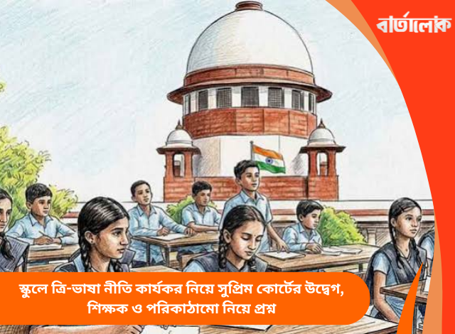 স্কুলে ত্রি-ভাষা নীতি কার্যকর নিয়ে সুপ্রিম কোর্টের উদ্বেগ, শিক্ষক ও পরিকাঠামো নিয়ে প্রশ্ন