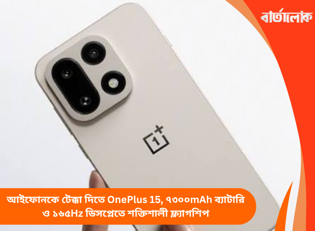 আইফোনকে টেক্কা দিতে OnePlus 15, ৭৩০০mAh ব্যাটারি ও ১৬৫Hz ডিসপ্লেতে শক্তিশালী ফ্ল্যাগশিপ