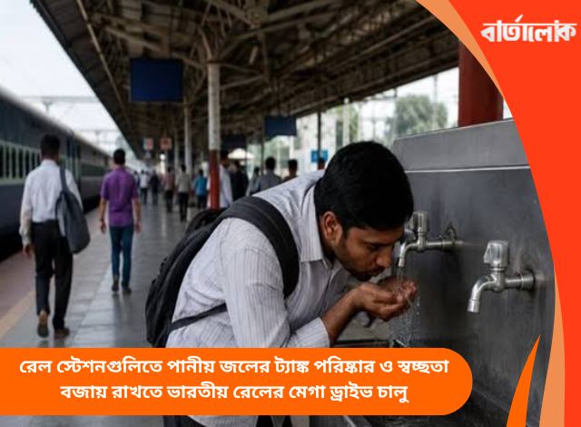 রেল স্টেশনগুলিতে পানীয় জলের ট্যাঙ্ক পরিষ্কার ও স্বচ্ছতা বজায় রাখতে ভারতীয় রেলের মেগা ড্রাইভ চালু