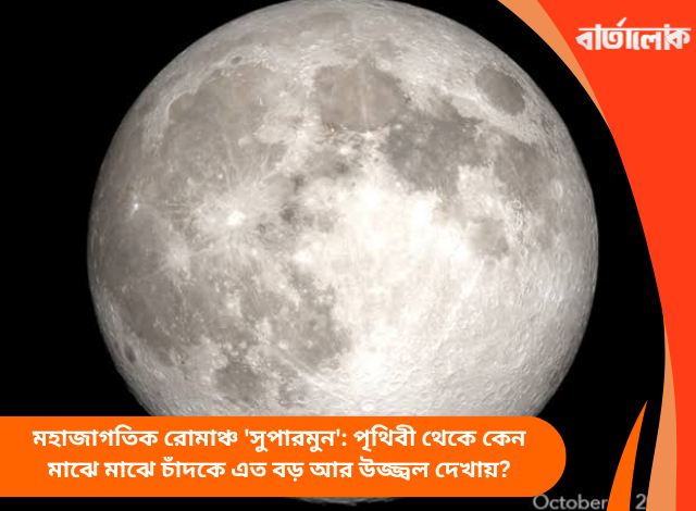 মহাজাগতিক রোমাঞ্চ 'সুপারমুন': পৃথিবী থেকে কেন মাঝে মাঝে চাঁদকে এত বড় আর উজ্জ্বল দেখায়?