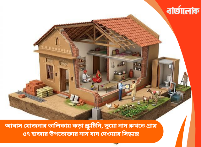 আবাস যোজনার তালিকায় কড়া স্ক্রুটিনি, ভুয়ো নাম রুখতে প্রায় ৫৭ হাজার উপভোক্তার নাম বাদ দেওয়ার সিদ্ধান্ত