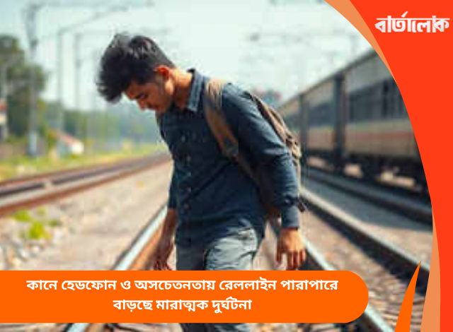 কানে হেডফোন ও অসচেতনতায় রেললাইন পারাপারে বাড়ছে মারাত্মক দুর্ঘটনা