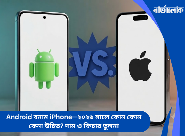 Android বনাম iPhone—২০২৬ সালে কোন ফোন কেনা উচিত? দাম ও ফিচার তুলনা