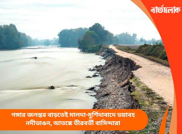 গঙ্গার জলস্তর বাড়তেই মালদা-মুর্শিদাবাদে ভয়াবহ নদীভাঙন, আতঙ্কে তীরবর্তী বাসিন্দারা