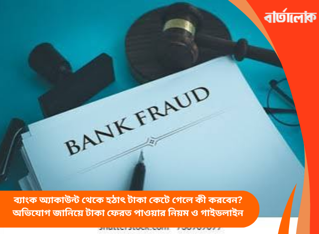 ব্যাংক অ্যাকাউন্ট থেকে হঠাৎ টাকা কেটে গেলে কী করবেন? অভিযোগ জানিয়ে টাকা ফেরত পাওয়ার নিয়ম ও গাইডলাইন