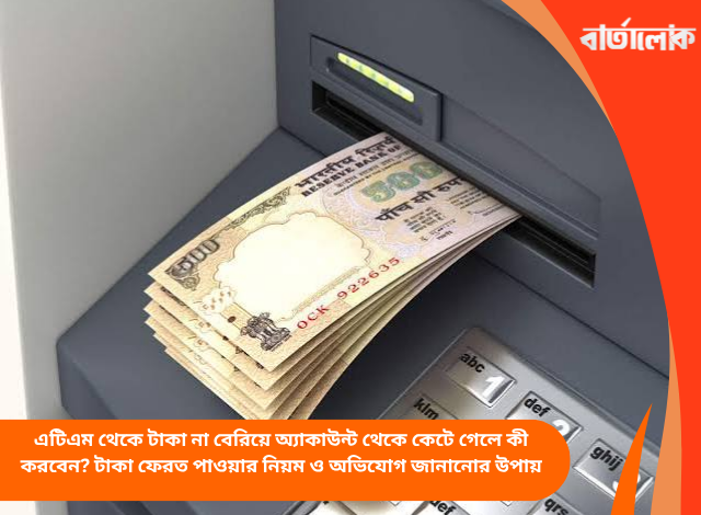 এটিএম থেকে টাকা না বেরিয়ে অ্যাকাউন্ট থেকে কেটে গেলে কী করবেন? টাকা ফেরত পাওয়ার নিয়ম ও অভিযোগ জানানোর উপায়