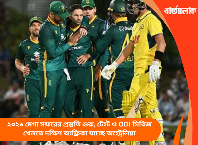 ২০২৬ মেগা সফরের প্রস্তুতি শুরু, টেস্ট ও ODI সিরিজ খেলতে দক্ষিণ আফ্রিকা যাচ্ছে অস্ট্রেলিয়া