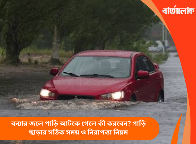 বন্যার জলে গাড়ি আটকে গেলে কী করবেন? গাড়ি ছাড়ার সঠিক সময় ও নিরাপত্তা নিয়ম