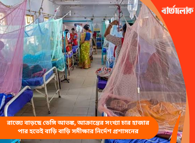 রাজ্যে বাড়ছে ডেঙ্গি আতঙ্ক, আক্রান্তের সংখ্যা চার হাজার পার হতেই বাড়ি বাড়ি সমীক্ষার নির্দেশ প্রশাসনের