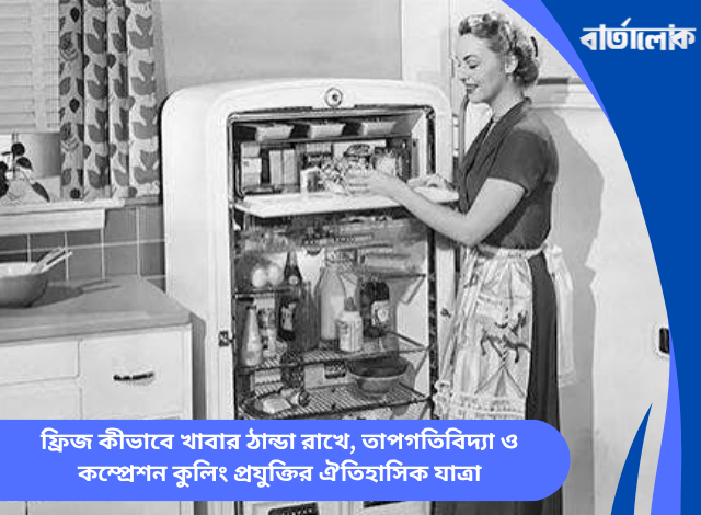 ফ্রিজ কীভাবে খাবার ঠান্ডা রাখে, তাপগতিবিদ্যা ও কম্প্রেশন কুলিং প্রযুক্তির ঐতিহাসিক যাত্রা